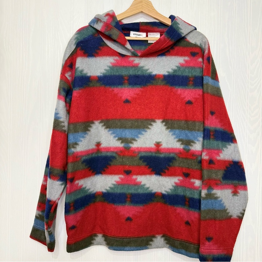 Vintage Gitano Aztec western Oversized fleece hoodie size large